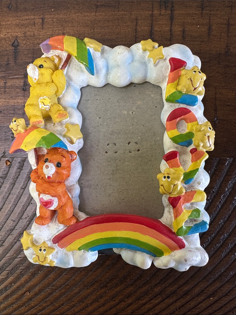 Vtg Care Bears Rainbow Cloud Photo Frame
